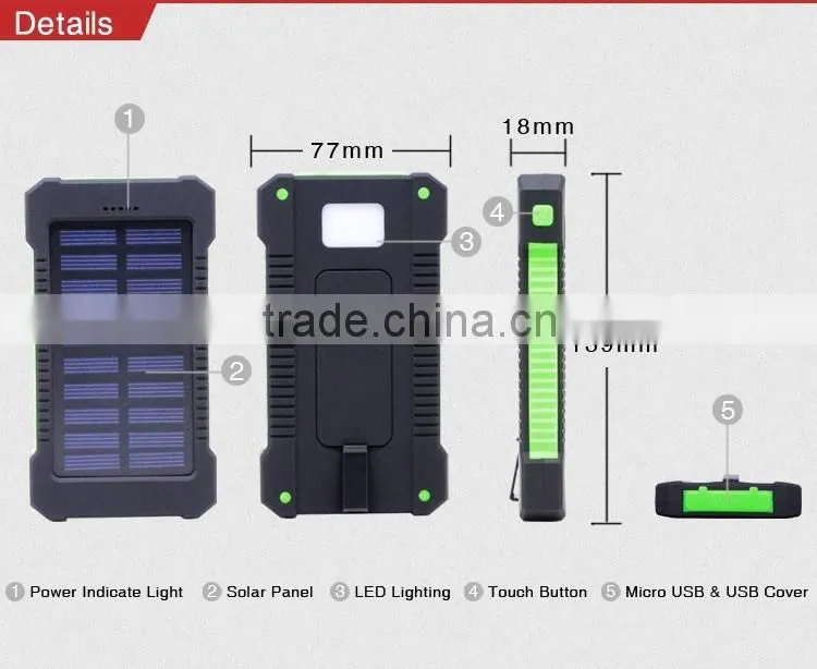 8000mAh solar tree charger with Li- polymer battery