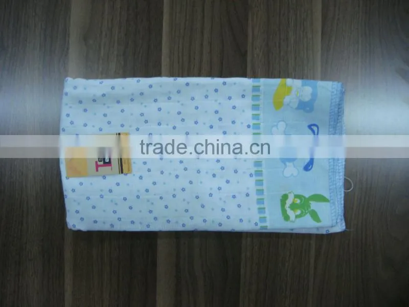 China Supplier 100% cotton printing soft baby napkin.diaper