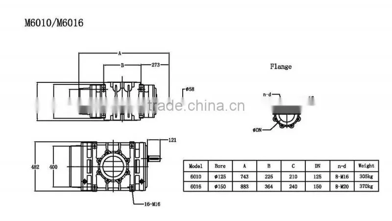 M6010 three lobe roots type blower