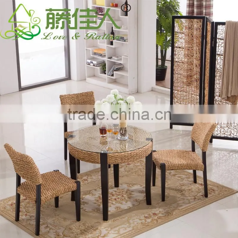 High Quality 4 Seat Pizza Hut Cafe Single Restaurant Wicker Woven Booth