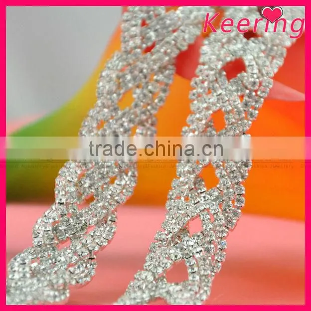 wholesale bling bling rhinestone chain trim for evening dress decoration WRC-232