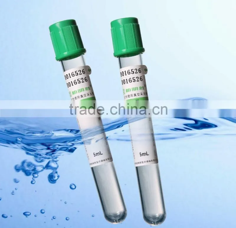 Green cap vacuum blood Lithium Sodium heparin test tube