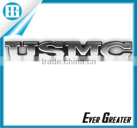 Custom plastic auto letterings car badge USMC badge 3M glue made in China