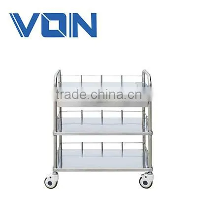 FC-17 Stainless steel Medical equipment hospital crash cart medical trolley
