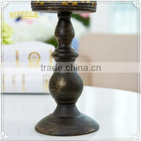 Morocco bronze candlestick vintage wrought iron glass home deco