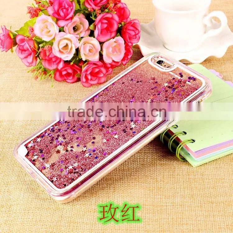 Glitter Bling Stars Liquid Novelty Colourful Tpu Phone Case For apple iphone 6 6s plus