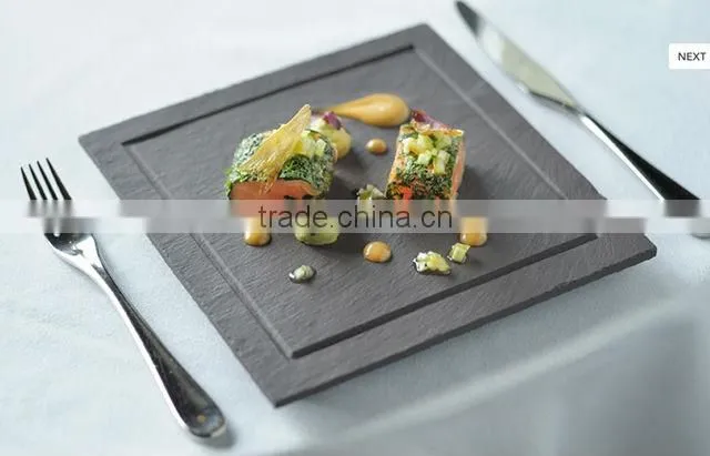 grooved slate square charger plates
