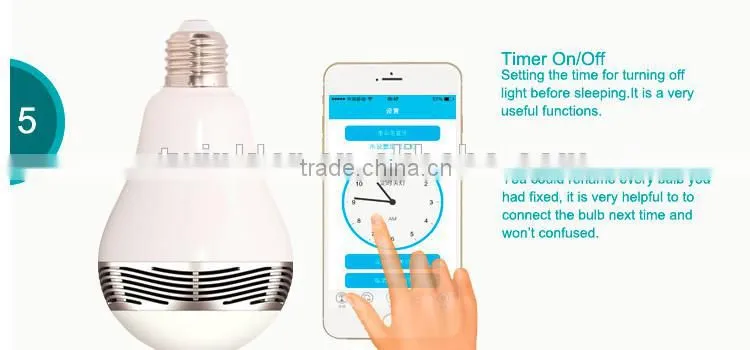 Long Spantime Music changable colors wireless high quality safety mini Speaker Bluetooth LED Light Bulbs for Android and IOS App