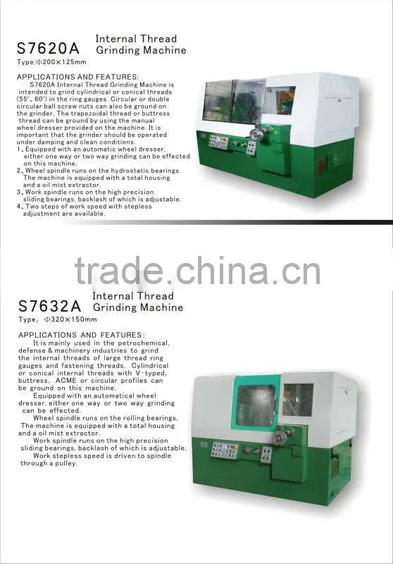Internal thread grinding machines