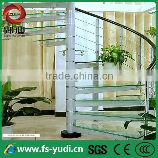 interior curved steel glass staircase factory