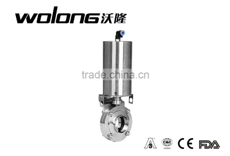 Stainless steel pneumatic butterfly valve
