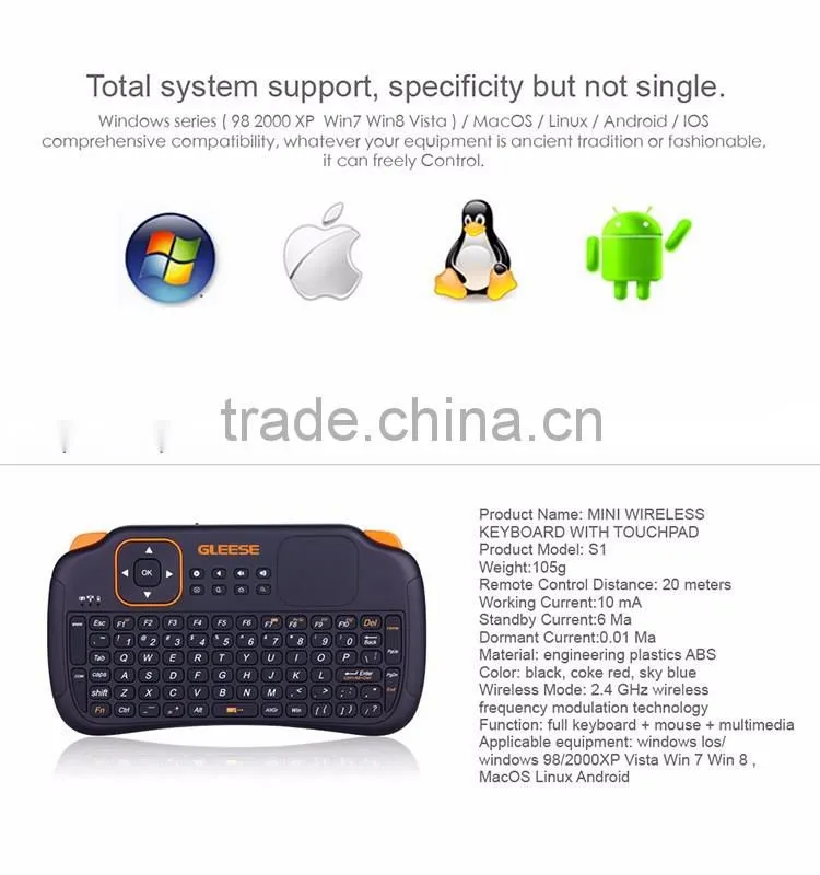 2016 Hot 2.4Ghz Black Color Computer Keyboard and Mouse for Smart TV Desktop Laptop Box