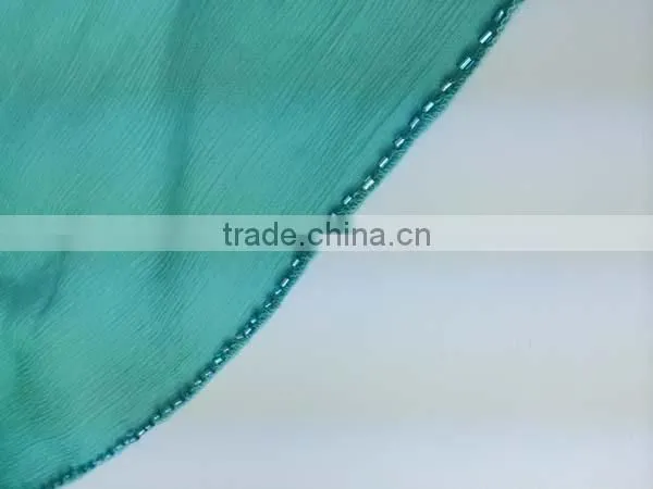 100% Silk beading hijab cap muslim scarf