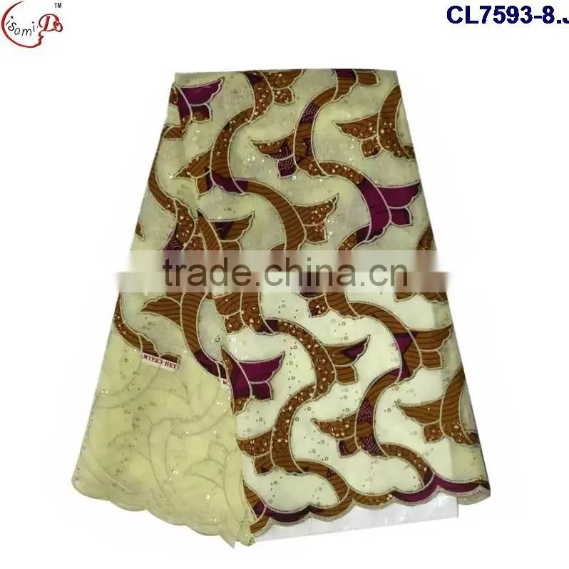 CL7593 Hot sell good quality soft and comfortable wax lace fabric for women