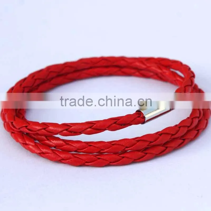 NEW Fashion Handmade Leather Wrap Wristband Cuff Punk Magnetic Buckle Bracelet