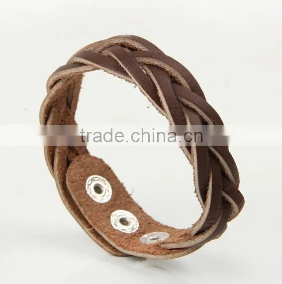 Custom handmade genuine leather cuff bracelets for men