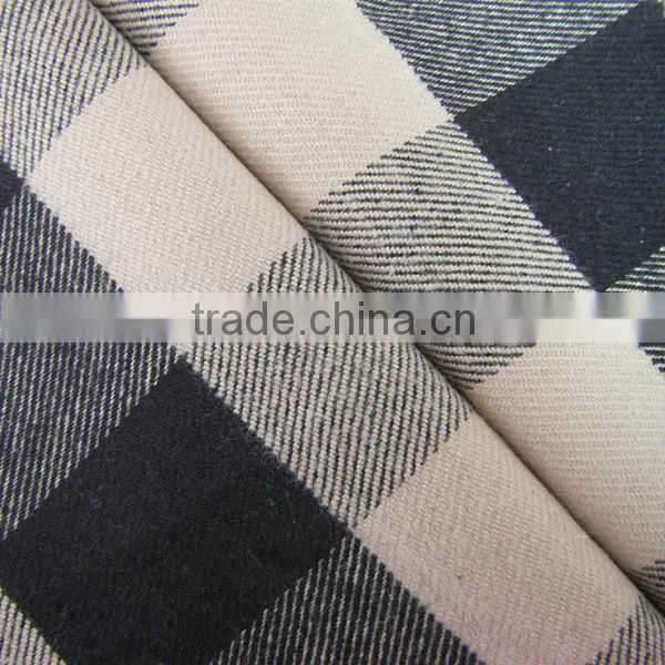 plaid brushed CVC yarn dyed shirting fabric