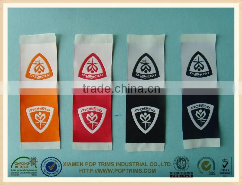 cheap woven clothing size labels with customer design for garment