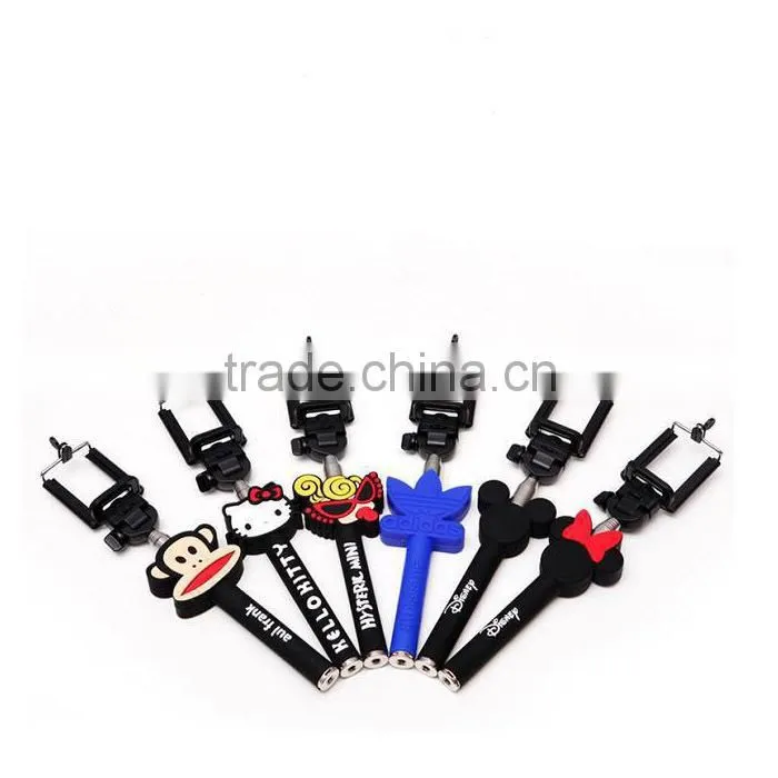 gadget 2015 hot custom selfie stick, bluetooth cartoon selfie stick mobile phone holder