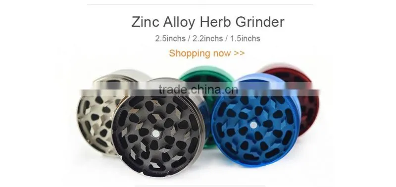 Free logo Metal Herb Grinders Machine Herb Grinder 55mm Diameter Zinc Alloy Material Gunblack 4 parts with Mini Pollen Scraper