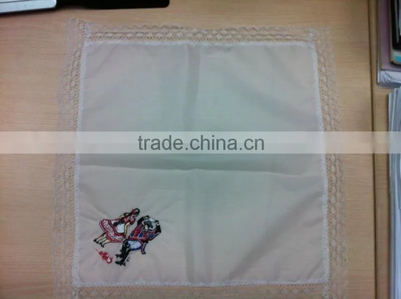 Ladies' White Embroidered Handkerchiefs with Lace