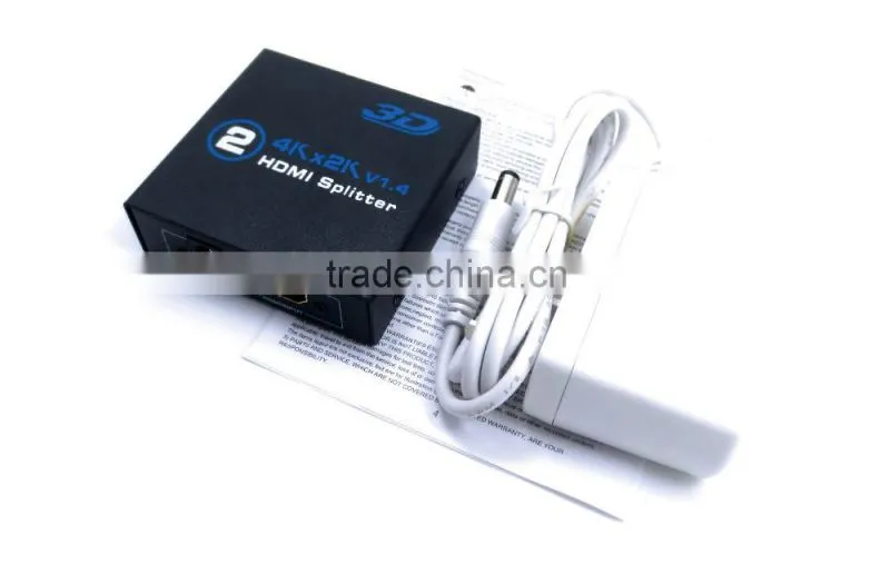 HD MI 2.0 Splitter 4K 1080P port H DMI Splitter 1 in 2 0ut Audio Video Converter Support HDCP 3D with 5V Power adpter