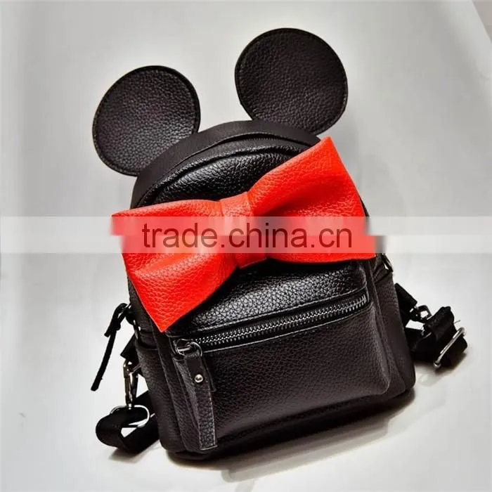 Owl Shape pu leather school backpack high class girls travel school bags