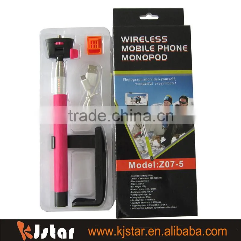 selfie stick pole kjstar wireless monopod Z07-5 with excellent quality