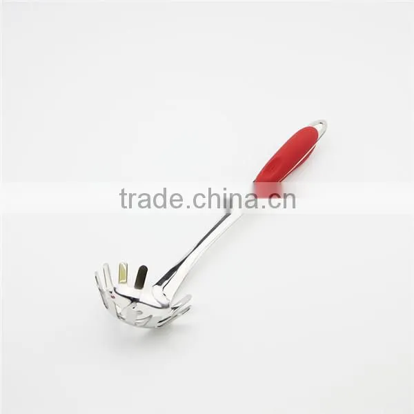 Red handle utensils made of stainless steel