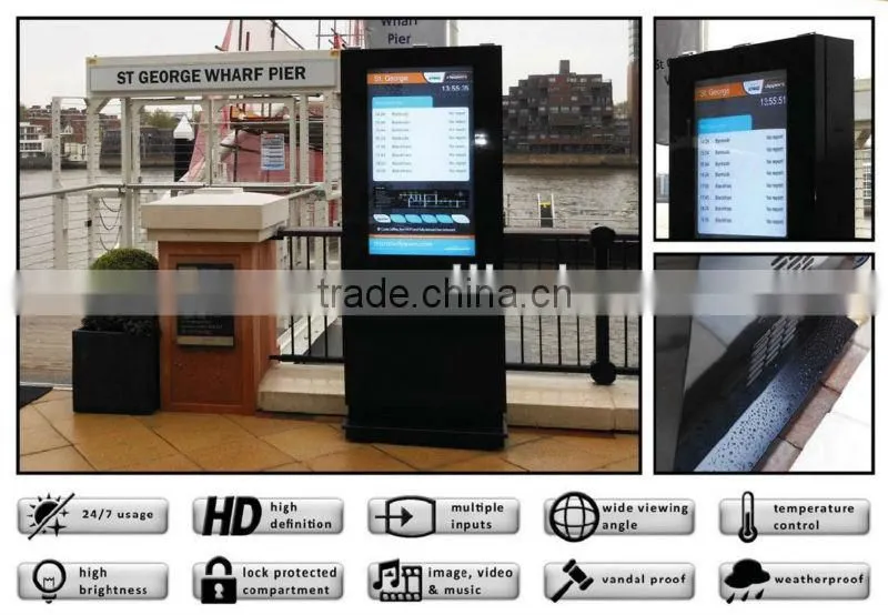 22inch VGA AV input USB monitor with usb instead of power adaptor