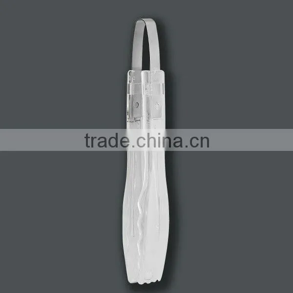 White plastic handle food serving tongs at low price