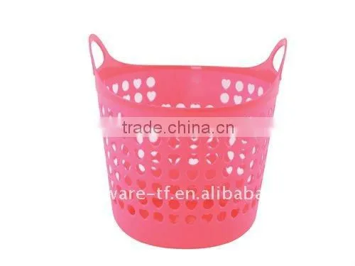 big size plastic laundry basket with holder
