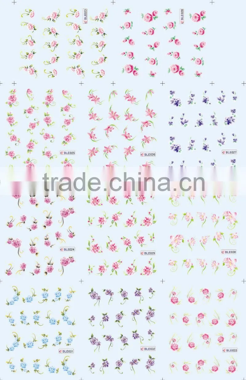 BLE Series french design water transfer nail art sticker & decals