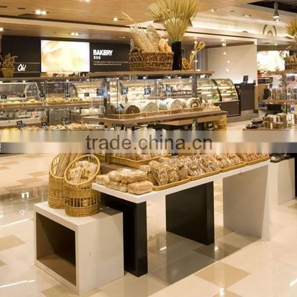 wood bread display stand for shop