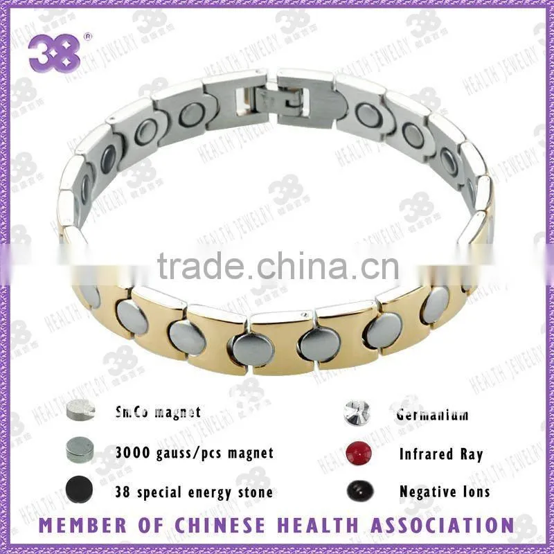Magnet ball gold filled bangles +fashionable steel bangle