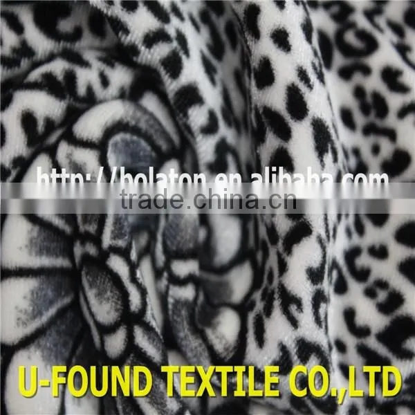 Spot Flower Printed Velvet KS Polyester Spandex Velvet Fabric For Garment