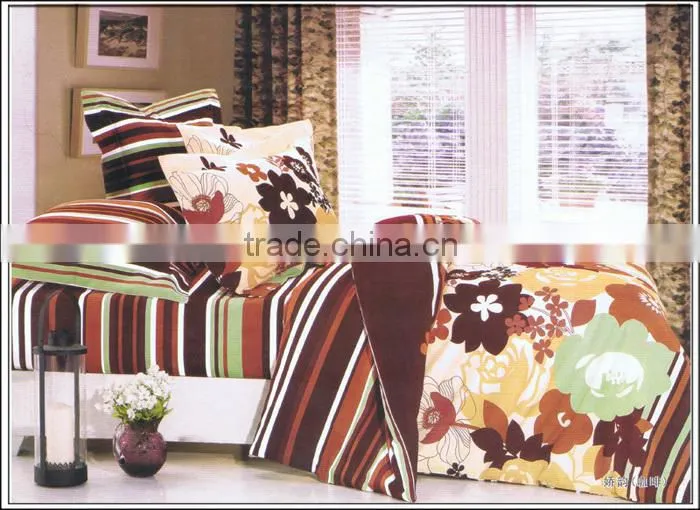 100% Cotton Reactive Printed Bedding Set Bed Sheet Duvet Cover--4pcs