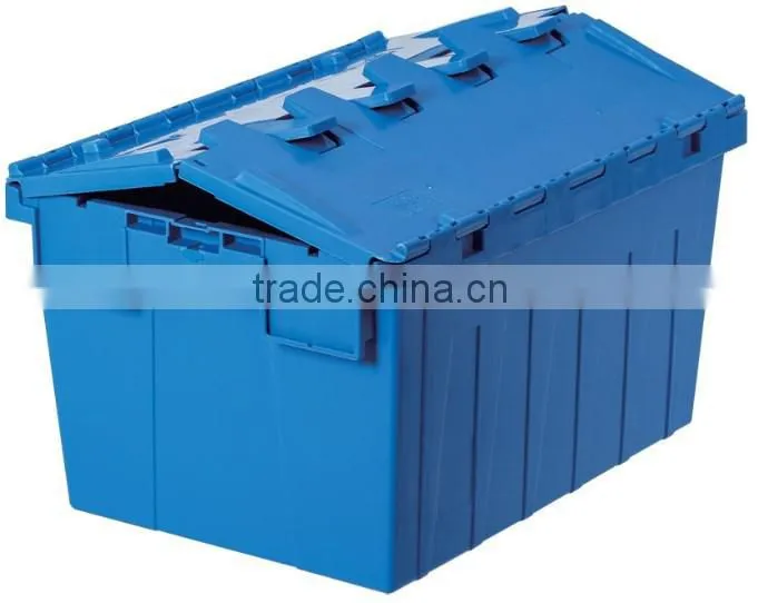 Plastic moving box with dolly