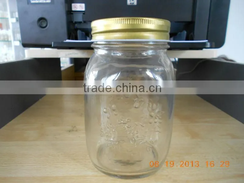 custom embossed glass storage jars glass mason jar for storage