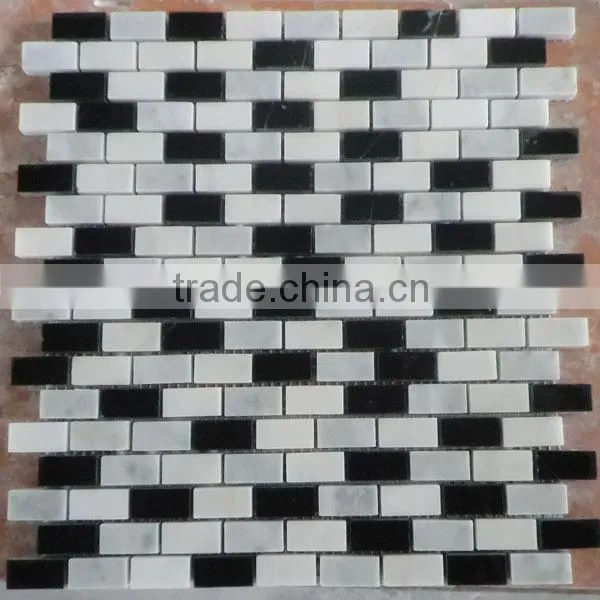 natural strip gray white marble mosaic tiles