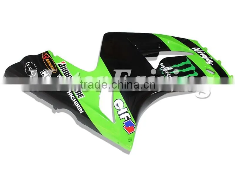 Green Black Fairing Kits for Kawasaki Ninja ZX6R 2003 2004 ZX 6R 03 04 ABS 100% Injection Mold Body Kits