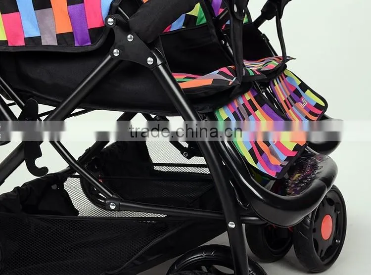 European Market Top Quality Twins Baby Stroller|Baby Carriage with Bidirectional Handle