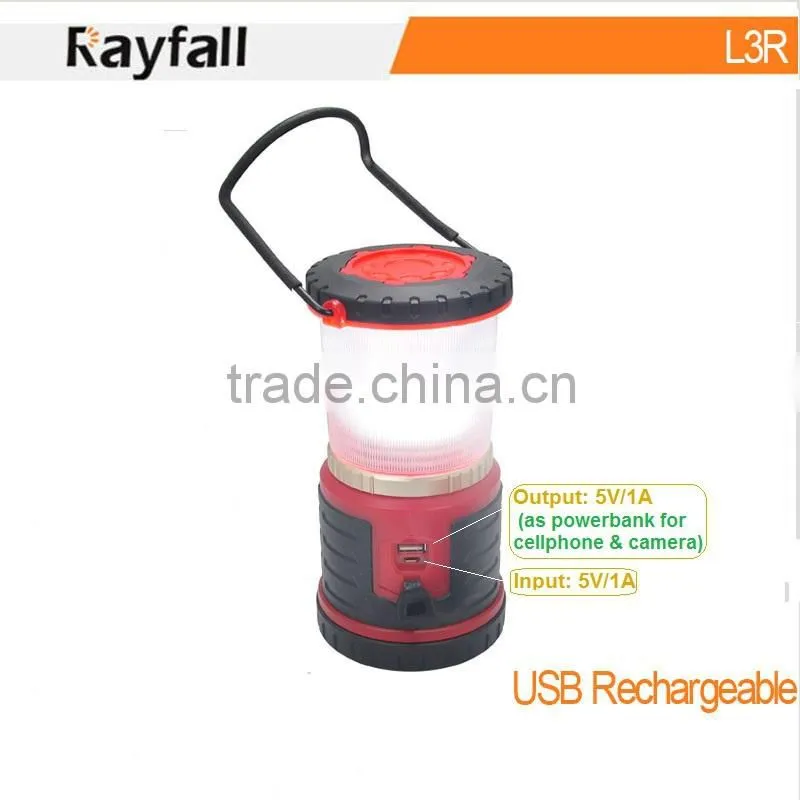Survival rechargeable led lantern and power bank perfect for hiking camping