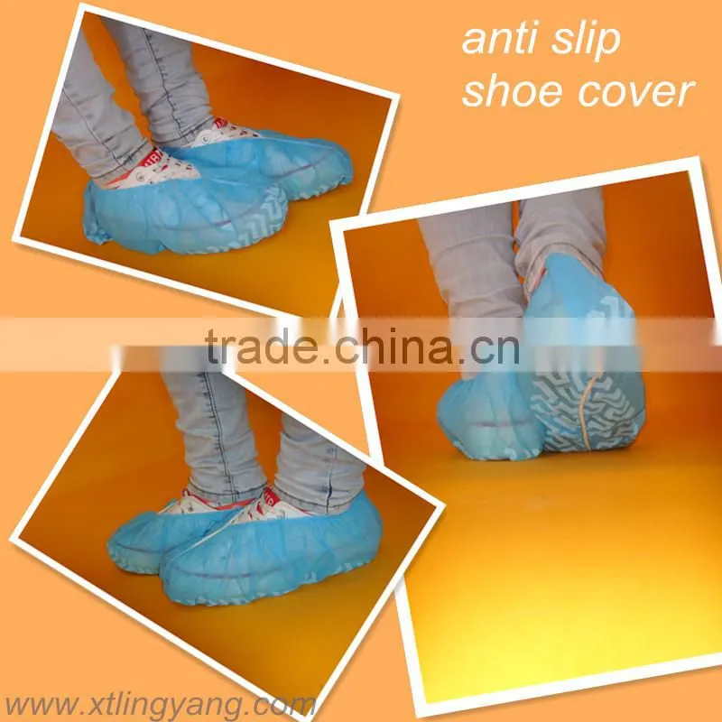 Blue medical PP nonwoven shoe cover,disposable surgical overshoes