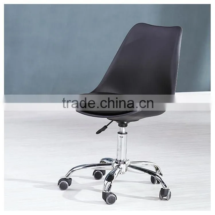 Colored plastic office chair with wheels for sale