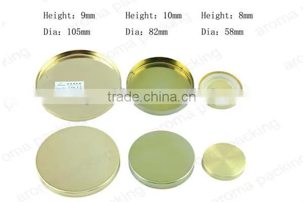 Customized shiny gold candle lid, decorative glass jars lids for wholesale