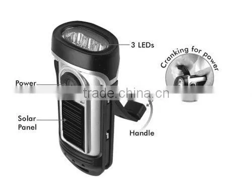 mini solar & dynamo flashlight keychain