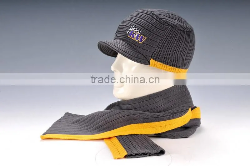 Double knitted beanie set beanie and scarf