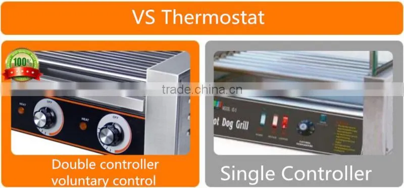 Hot sale 5/7/9 rollers stainless steel commercial hot dog machine/maker/grill