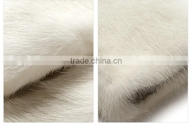 wholesale short white mink fur leisure coat for women